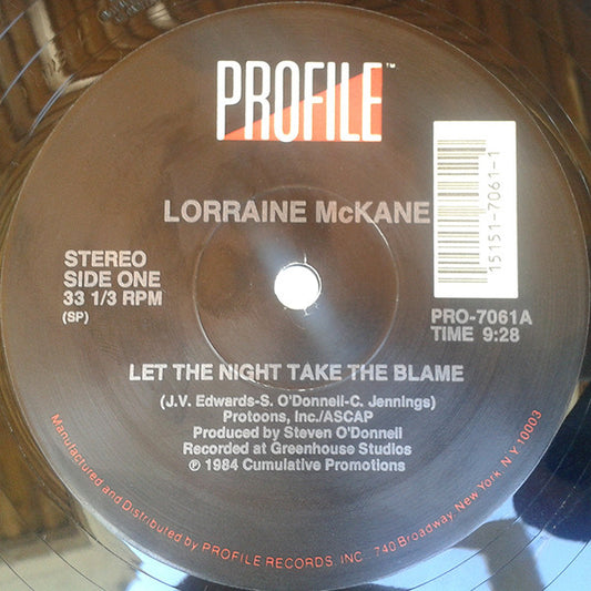 Lorraine McKane : Let The Night Take The Blame (12")