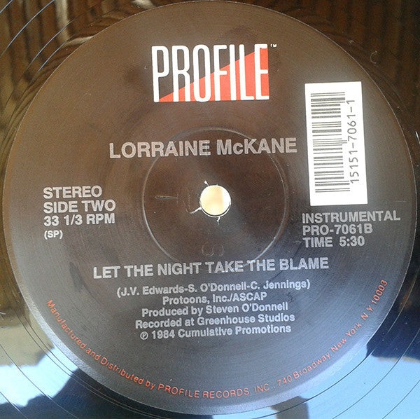 Lorraine McKane : Let The Night Take The Blame (12")