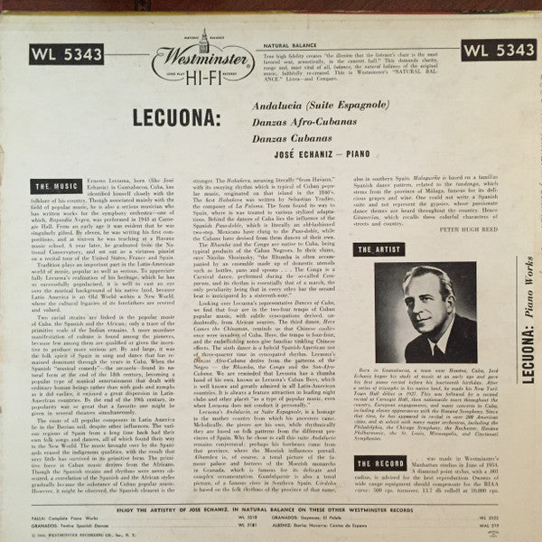 José Echániz : Lecuona (LP)