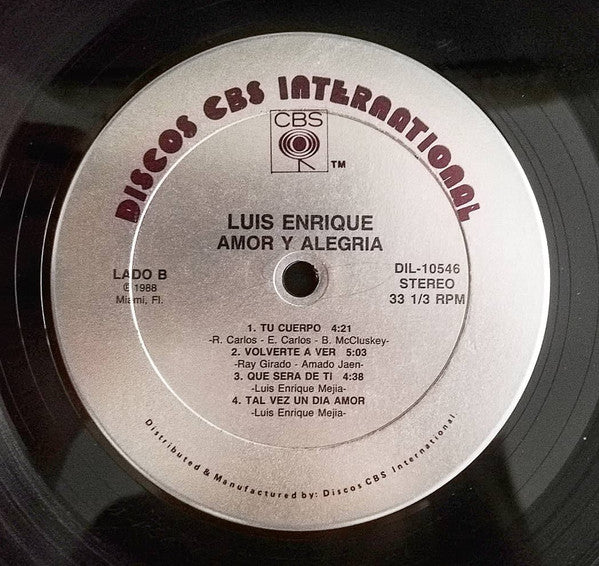 Luis Enrique : Amor Y Alegria (LP, Album)