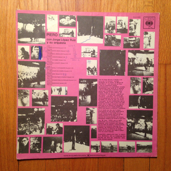 Piero (7) con Jorge López Ruiz Y Su Orquesta : Piero (LP, Album)