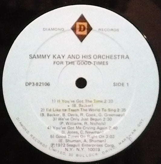 Sammy Kaye And His Orchestra - For The Good Times vinyl record, LP (Near Mint (NM or M-)) | Lulo Records