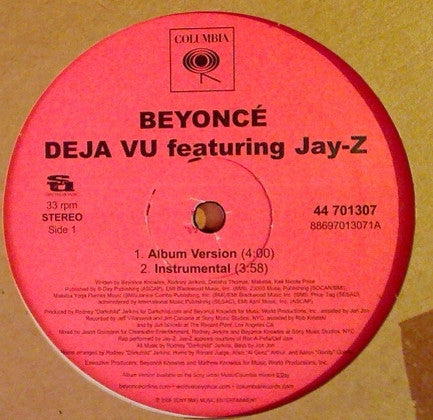 Beyoncé featuring Jay-Z : Deja Vu (Dance Mixes) (12", Single)