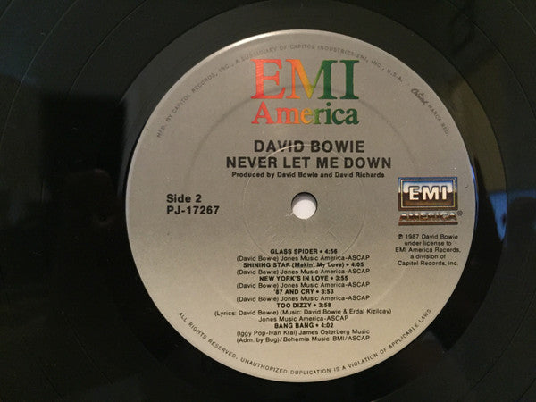 David Bowie : Never Let Me Down (LP, Album)