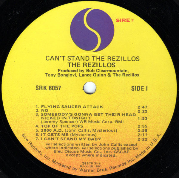 The Rezillos : Can't Stand The Rezillos (LP, Album, Los)