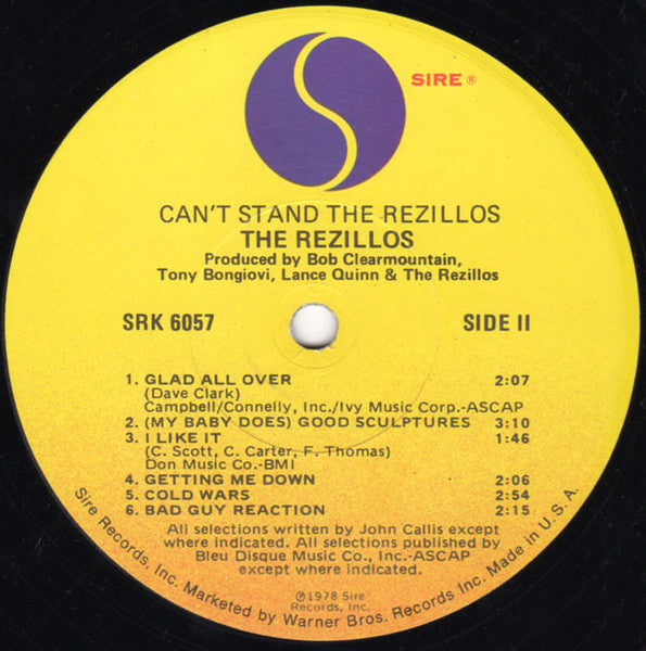The Rezillos : Can't Stand The Rezillos (LP, Album, Los)