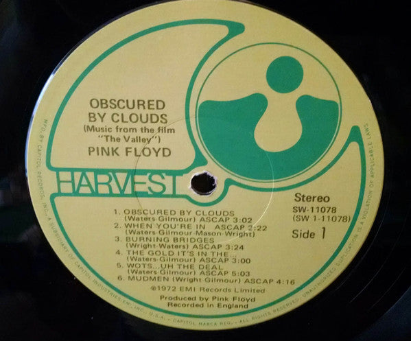 Pink Floyd : Obscured By Clouds (LP, Album, RP)