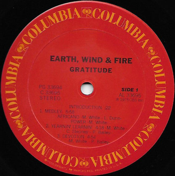 Earth, Wind & Fire : Gratitude (2xLP, Album, RE)