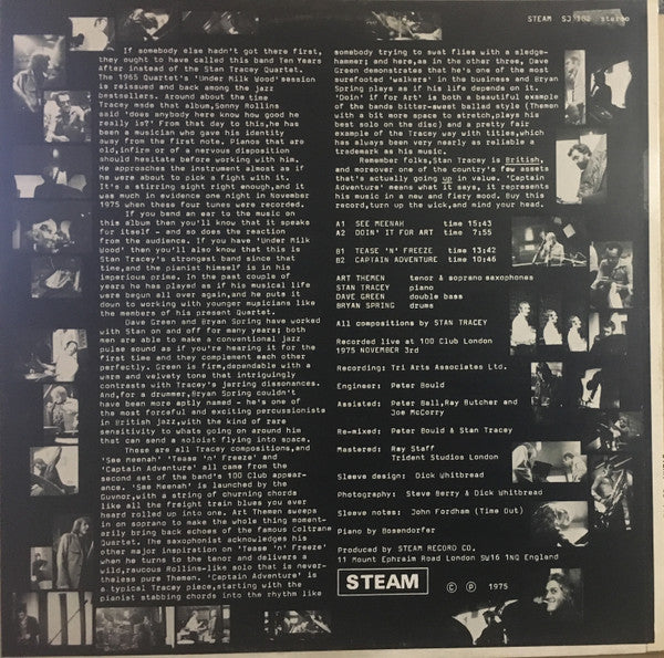 The Stan Tracey Quartet : Captain Adventure (LP, Album)