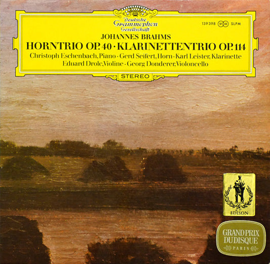 Johannes Brahms - Christoph Eschenbach ∙ Gerd Seifert ∙ Karl Leister ∙ Eduard Drolc ∙ Georg Donderer : Horntrio Op.40 • Klarinettentrio Op.114 (LP, RP)