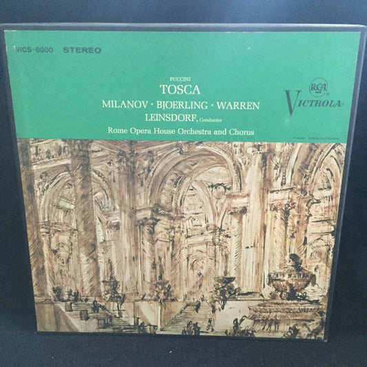 Giacomo Puccini - Zinka Milanov • Jussi Björling • Leonard Warren • Erich Leinsdorf Conductor Orchestra Del Teatro Dell'Opera Di Roma And Coro Del Teatro Dell'Opera Di Roma : Tosca (2xLP, Album, RP + Box)