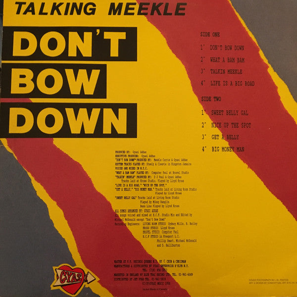 Talking Meekle : Don't Bow Down (LP, Album)