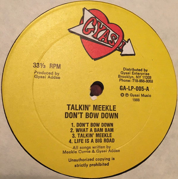 Talking Meekle : Don't Bow Down (LP, Album)