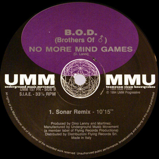 B.O.D. - No More Mind Games vinyl record, 12" (Very Good (VG)) | Lulo Records