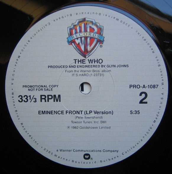 The Who : Eminence Front (12", Promo)