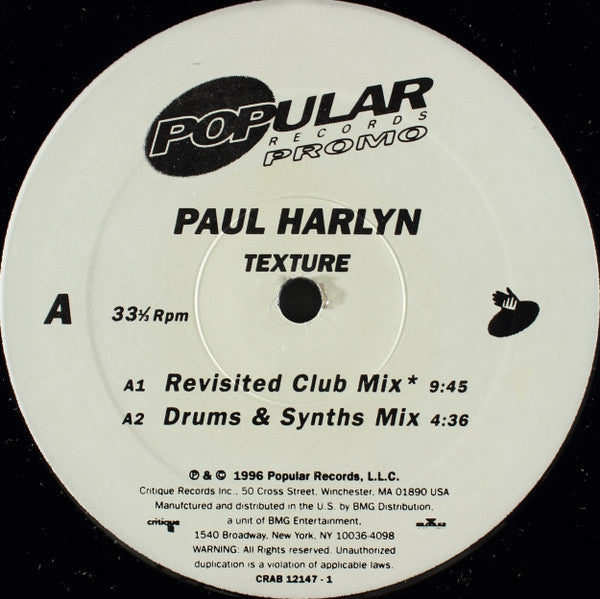 Paul Harlyn : Texture (12", Promo)