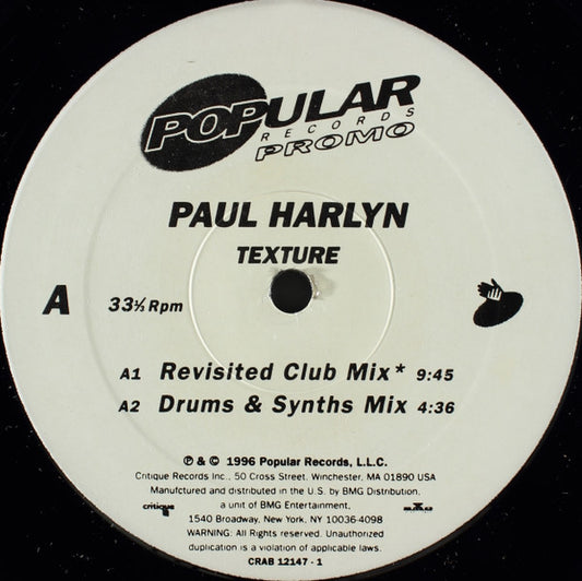 Paul Harlyn : Texture (12", Promo)