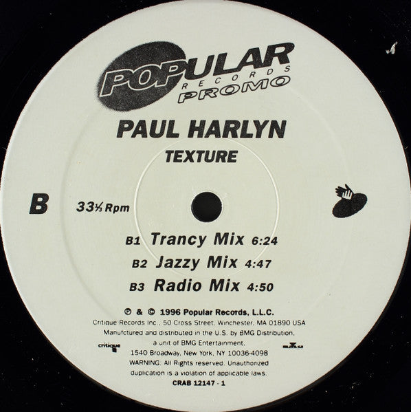 Paul Harlyn : Texture (12", Promo)