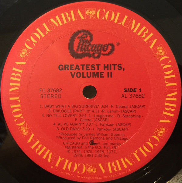 Chicago (2) : Greatest Hits, Volume II (LP, Comp, Pit)