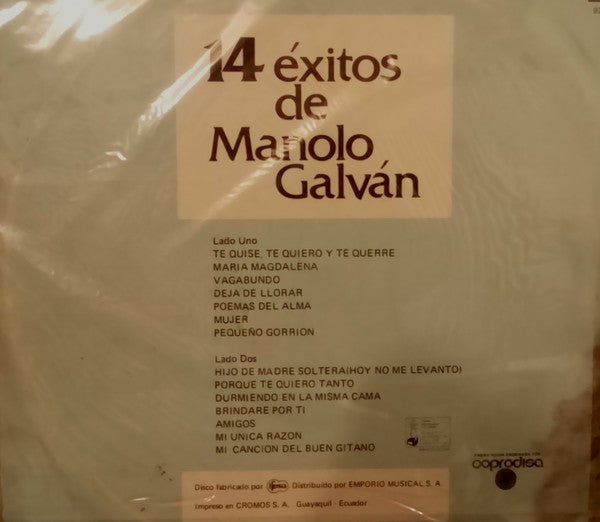 Manolo Galván : 14 Éxitos De Manolo Galván (LP, Comp)