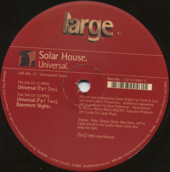 Solar House : Universal (12")