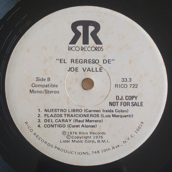Joe Valle : El Regreso De (LP, Promo)