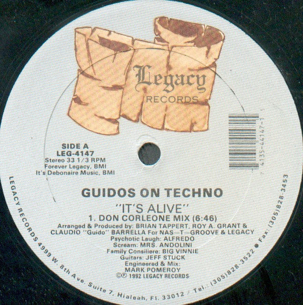 Guidos On Techno : It's Alive (12")