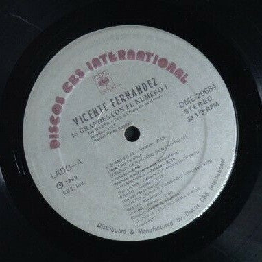 Vicente Fernandez : 15 Grandes Con El Número 1 (LP, Album)