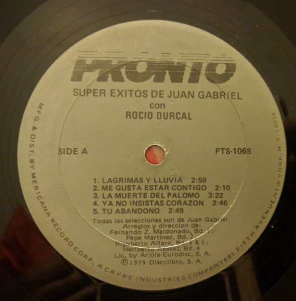 Rocío Dúrcal : Super Exitos De Juan Gabriel (LP, Album, RE)