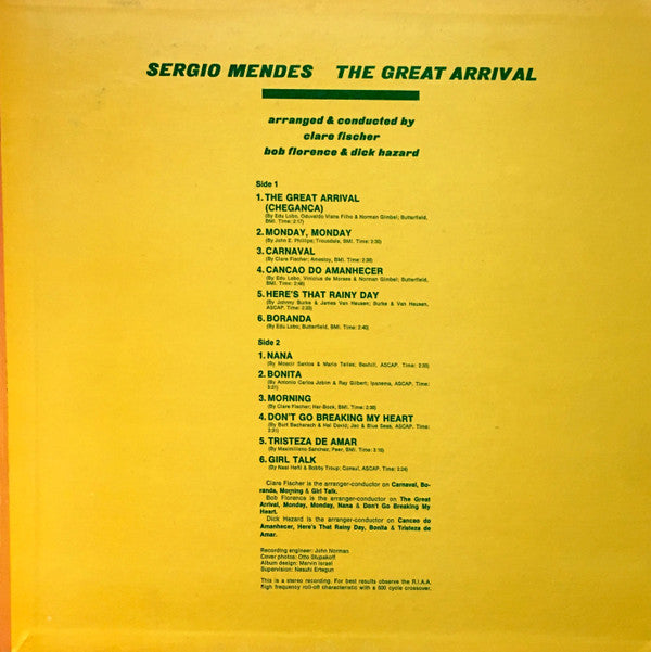 Sérgio Mendes : The Great Arrival (LP, Album, RE, Gat)
