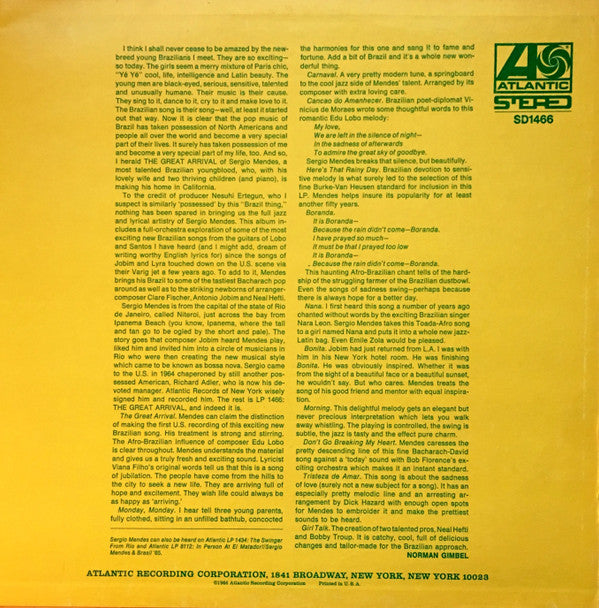 Sérgio Mendes : The Great Arrival (LP, Album, RE, Gat)