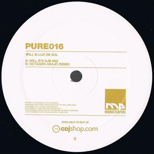 Will B : Luz De Sol (12")