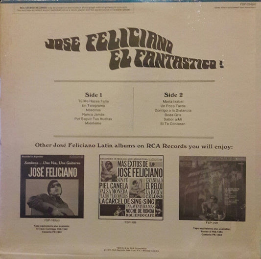 José Feliciano - El Fantastico! vinyl record, LP (Very Good Plus (VG+)) | Lulo Records