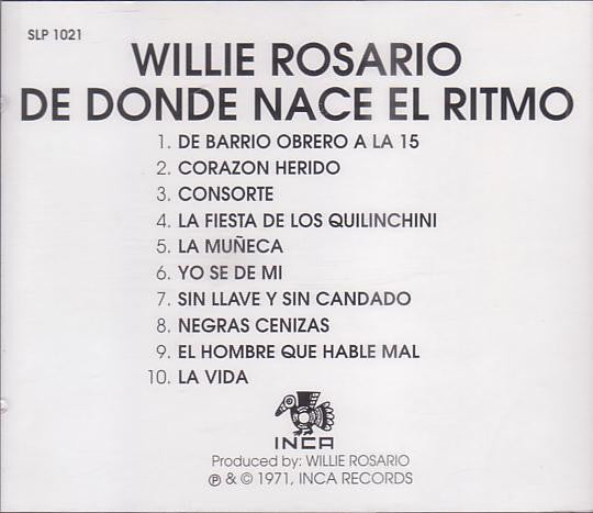 Willie Rosario : Mr Rhythm/de Donde Nace el Ritmo (CD, Album, RE)