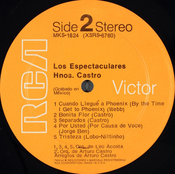 Los Hermanos Castro : Los Espectaculares Hermanos Castro (LP, Album)