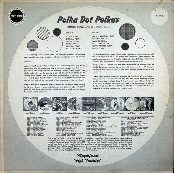 George Poole And His Polka Dots : Polka Dot Polkas (LP, Album, Mono)
