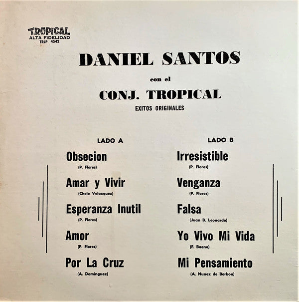 Daniel Santos Con El Conjunto Tropical (7) : Sus Exitos Originales Con El Conjunto Tropical (LP, Album, Comp)