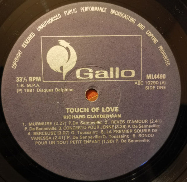 Richard Clayderman : Touch Of Love (LP, Album)