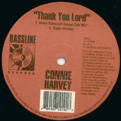 Connie Harvey : Thank You Lord (2x12")