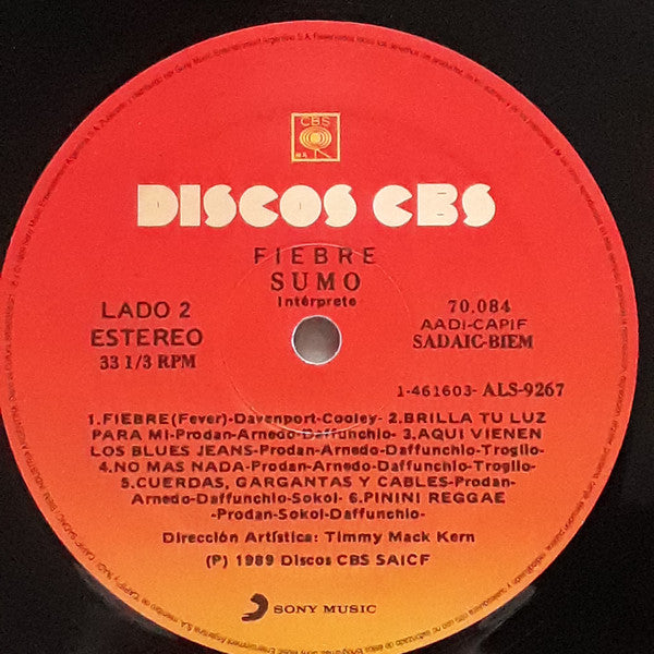 Sumo (8) : Fiebre (LP, Album, RE)