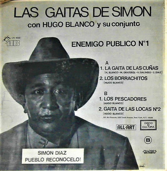 Simon Diaz Con Hugo Blanco Y Su Conjunto - Las Gaitas De Simon - Enemigo Publico Nº1 vinyl record, LP (Very Good Plus (VG+)) | Lulo Records