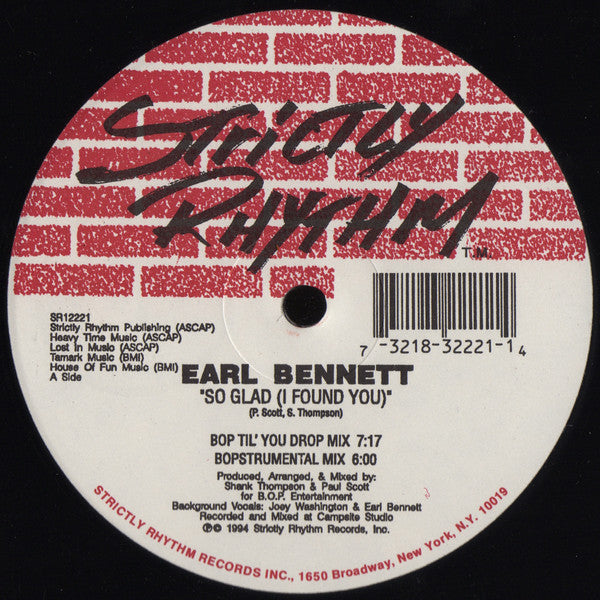 Earl Bennett : So Glad (I Found You) (12")