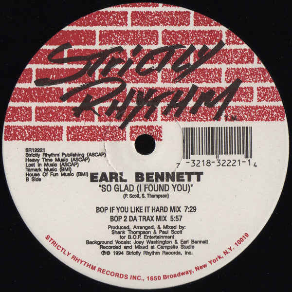 Earl Bennett : So Glad (I Found You) (12")