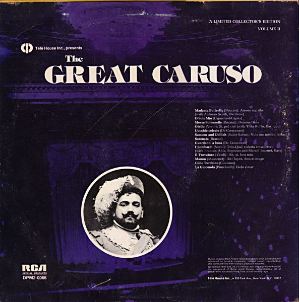 Enrico Caruso : The Great Caruso (2xLP, Comp, Mono)