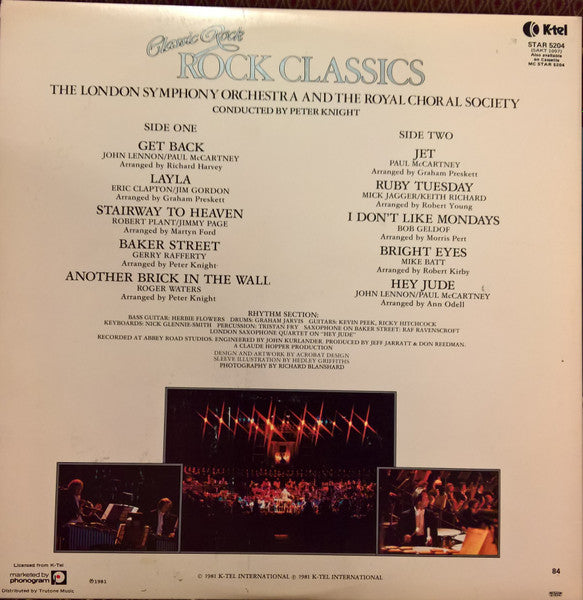 London Symphony Orchestra And The Royal Choral Society : Classic Rock, Rock Classics (LP)