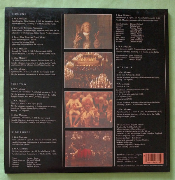 Wolfgang Amadeus Mozart - Sir Neville Marriner, The Academy Of St. Martin-in-the-Fields : Amadeus (Original Soundtrack Recording) (2xLP, Album, All)