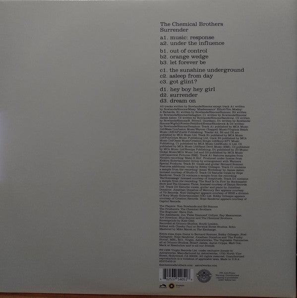 The Chemical Brothers : Surrender (2xLP, Album, RE, Gat)