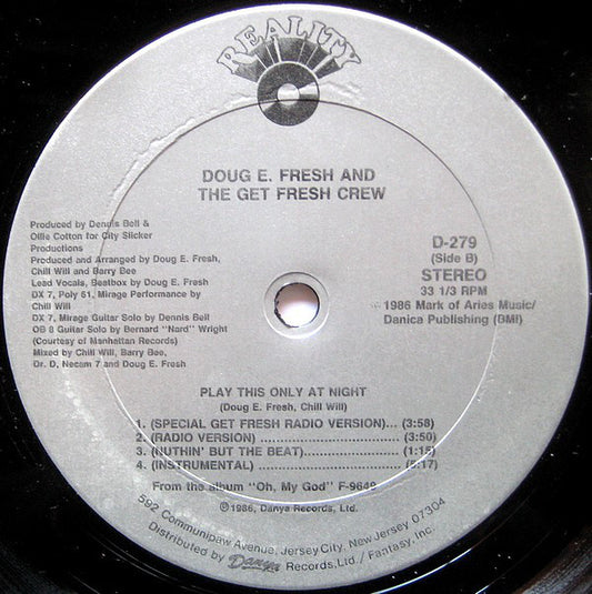 Doug E. Fresh And The Get Fresh Crew - Play This Only At Night vinyl record, 12" (Very Good Plus (VG+)) | Lulo Records
