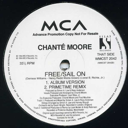 Chanté Moore - Free / Sail On vinyl record, 2x12" (Very Good Plus (VG+)) | Lulo Records