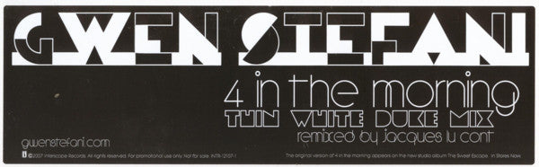 Gwen Stefani : 4 In The Morning (12", Promo)